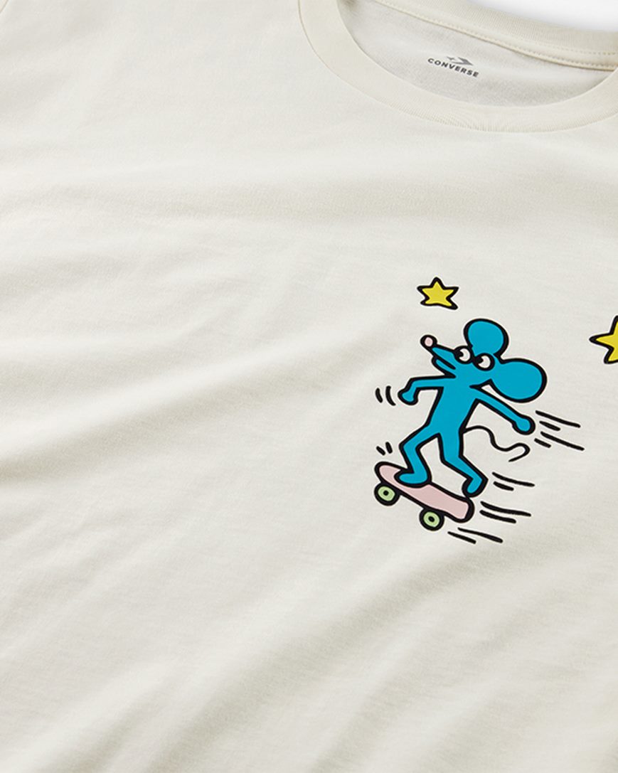 Women's Converse x Keith Haring Mouse T-Shirts Beige | AU 1E608S